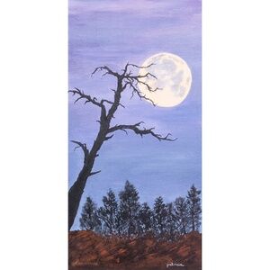 SPRING MOON - original acrylic painting on canvas